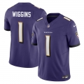 Men's Baltimore Ravens Nate Wiggins Nike Purple 2024 NFL Draft First Round Pick Player F.U.S.E. Vapor Untouchable Limited Stitched Football Jersey