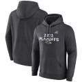 Men's Baltimore Ravens Heather Charcoal 2023 Playoffs Fleece Pullover Hoodie