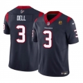 Men's Houston Texans #3 Tank Dell Navy 2023 F.U.S.E. With John Madden Patch Vapor Limited Stitched Football Jersey