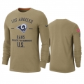 Men's Los Angeles Rams Tan 2019 Salute to Service Sideline Performance Long Sleeve Shirt