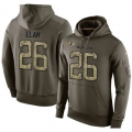 NFL Men's Nike Baltimore Ravens #26 Matt Elam Stitched Green Olive Salute To Service KO Performance Hoodie
