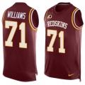 Nike Redskins #71 Trent Williams Burgundy Red Team Color Men's Stitched NFL Limited Tank Top Jersey