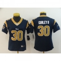 Women's Los Angeles Rams #30 Todd Gurley II Navy Vapor Untouchable Limited NFL Stitched Jersey
