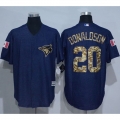 Blue Jays #20 Josh Donaldson Denim Blue Salute to Service Stitched MLB Jersey