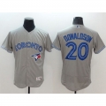 Blue Jays #20 Josh Donaldson Grey Flexbase Authentic Collection Stitched MLB Jersey