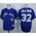 Blue Jays #32 Roy Halladay Blue Cool Base Stitched MLB Jersey