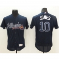 Braves #10 Chipper Jones Navy Blue Flexbase Authentic Collection Stitched MLB Jersey