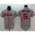 Braves #5 Freddie Freeman Grey Fashion Stars & Stripes Flexbase Authentic Stitched MLB Jersey
