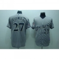 Brewers #27 carlos Gomez Stitched Grey Cool Base MLB Jersey