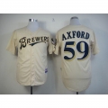Brewers #59 John Axford Cream YOUNinorm Cool Base Stitched MLB Jersey
