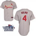 Cardinals #4 Yadier Molina Grey Cool Base 2013 World Series Patch Stitched MLB Jersey
