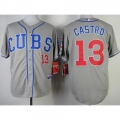 Cubs #13 Starlin Castro Grey Alternate Road Cool Base Stitched MLB Jersey