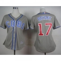 Cubs #17 Kris Bryant Grey Alternate Road Women's Stitched MLB Jersey