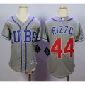 Cubs #44 Anthony Rizzo Grey Alternate Road Cool Base Stitched Youth MLB Jersey