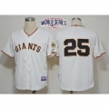 Giants #25 Barry Bonds Cream Cool Base W/2014 World Series Patch Stitched MLB Jersey