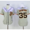 Giants #35 Brandon Crawford Grey Women's Road 2 Stitched MLB Jersey