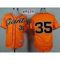Giants #35 Brandon Crawford Orange Alternate Cool Base W/2014 World Series Patch Stitched MLB Jersey