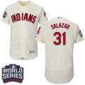 indians #31 Danny Salazar Cream Flexbase Authentic Collection 2016 World Series Bound Stitched MLB Jersey