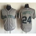 Mariners #24 Ken Griffey Grey Flexbase Authentic Collection Stitched MLB Jersey