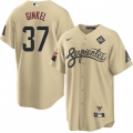 Men's Arizona Diamondbacks #37 Kevin Ginkel Cream 2023 World Series City Connect Cool Base Stitched Baseball Jersey