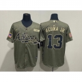 Men's Atlanta Braves #13 Ronald Acuna Jr. 2021 Green Salute To Service Cool Base Stitched Jersey
