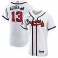 Men's Atlanta Braves #13 Ronald Acuna Jr. 2021 White World Series Champions Stitched Baseball Jersey
