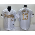 Men's Atlanta Braves #13 Ronald Acuna Jr. 2022 All-Star White Cool Base Stitched Baseball Jersey