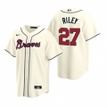 Men's Atlanta Braves #27 Austin Riley Cream Cool Base Stitched Jersey