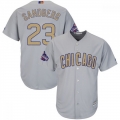 Men's Chicago Cubs #23 Ryne Sandberg World Series Champions Grey Program Cool Base Stitched MLB Jersey