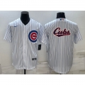 Men's Chicago Cubs White Team Big Logo Cool Base Stitched Jersey