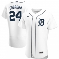 Men's Detroit Tigers #24 Miguel Cabrera White Flex Base Stitched Jersey