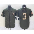 Men's Houston Astros #3 Jeremy Pena Olive Cool Base Stitched Jersey