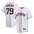 Men's Houston Astros #79 Jose Abreu White Cool Base Stitched Jersey