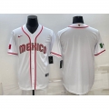 Men's Mexico Baseball Blank 2023 White World Baseball Classic Stitched Jersey