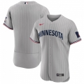 Men's Minnesota Twins Blank Grey 2023 Home Team Flex Base Stitched Jersey