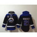 Men's New York Mets #21 Max Scherzer Black/Blue Ageless Must-Have Lace-Up Pullover Hoodie