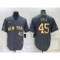 Men's New York Yankees #45 Gerrit Cole 2022 All-Star Charcoal Cool Base Stitched Baseball Jersey