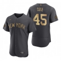 Men's New York Yankees #45 Gerrit Cole 2022 All-Star Charcoal Flex Base Stitched Baseball Jersey