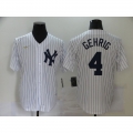 Men's New York Yankees #4 Lou Gehrig New White Throwback Cool Base Stitched Jersey