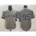 Men's New York Yankees #95 Oswaldo Cabrera Gray Cool Base Stitched Jersey
