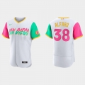 Men's San Diego Padres #38 Jorge Alfaro 2022 White City Connect Flex Base Stitched Baseball Jersey