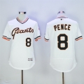 Men's San Franciscoc Giants #8 Hunter Pence White Cool Base Cooperstown Collection Player Stitched MLB Jersey