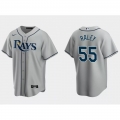 Men's Tampa Bay Rays #55 Luke Raley Grey Cool Base Stitched Baseball Jersey