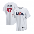 Men's USA Baseball #47 Jason Adam 2023 White World Baseball Classic Stitched Jersey