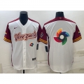 Men's Venezuela Baseball 2023 White World Baseball Big Logo With Patch Classic Stitched Jersey