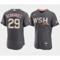 Men's Washington Nationals #29 Yadiel Hernandez 2022 Grey City Connect Cherry Blossom Flex Base Stitched MLB Jersey