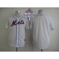 Mets Blank White Cool Base W/2015 World Series Patch Stitched MLB Jersey