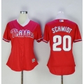 Phillies #20 Mike Schmidt Red Women's Alternate Stitched MLB Jersey