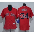 Red Sox #34 David Ortiz Red Flexbase Authentic Women's Stitched MLB Jersey