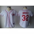 Reds #32 Jay Bruce White Women's Fashion Stitched MLB Jersey